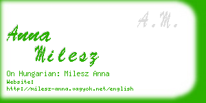 anna milesz business card